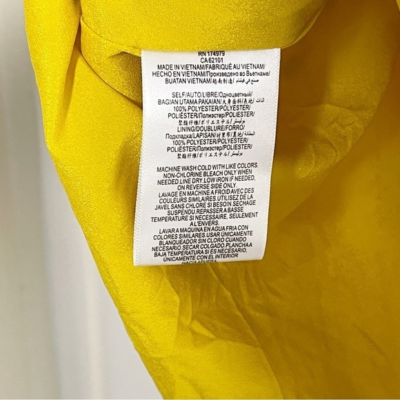 BCBGeneration Women's Yellow Bow Tie Floral Ruffle Dress - Medium - Picture 7 of 13